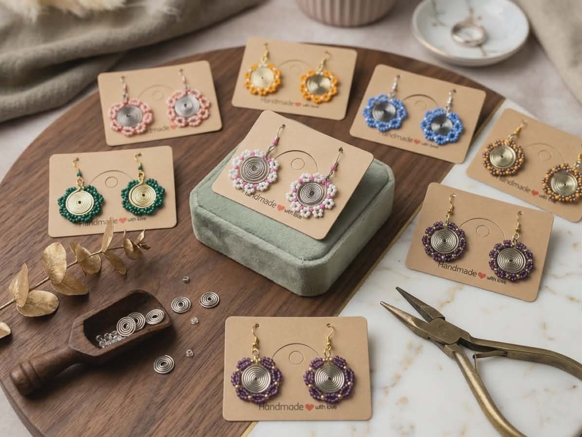boucles d’oreilles spirales colorées – fait main avec amour boucles d’oreilles spirales colorées – fait main avec amour